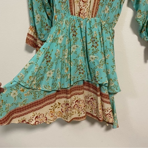 Umgee Floral Print Layered Mini Dress Size Small - Picture 10 of 17